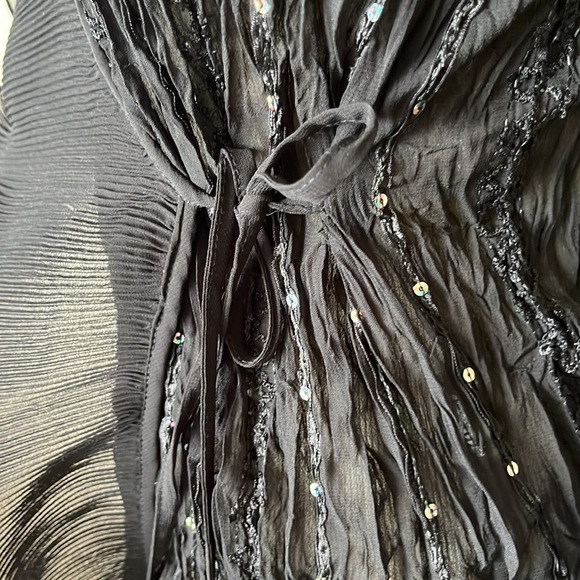 Kaelyn-Max Beautiful Black Frilly Top Jacket with Sequins Size - Picture 8 of 11